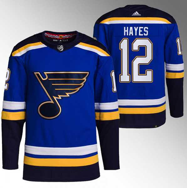 Mens St. Louis Blues #12 Kevin Hayes Blue Stitched Jersey